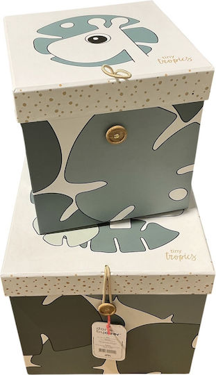 Done by Deer Kids Toy Storage Box Tiny Tropics Green