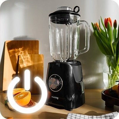 Huslog Μπλέντερ με Πλαστική Κανάτα 1.5 lt 1200W Γκρι