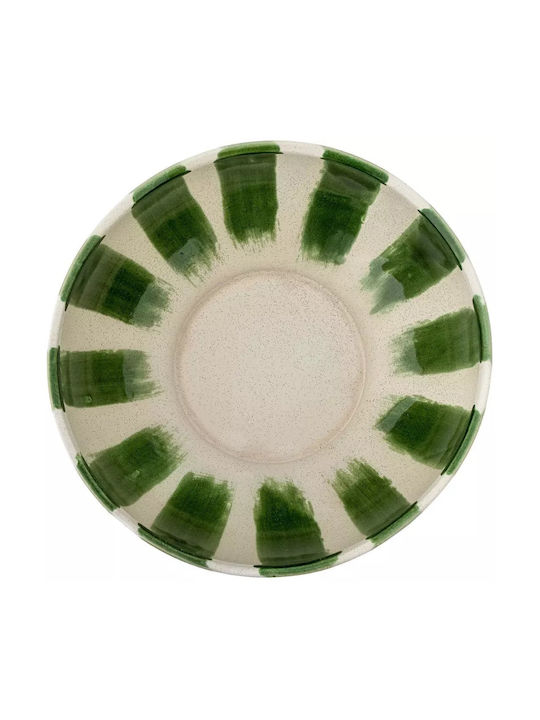 Bloomingville Round Ceramic Serving Bowl Green with Diameter 26cm