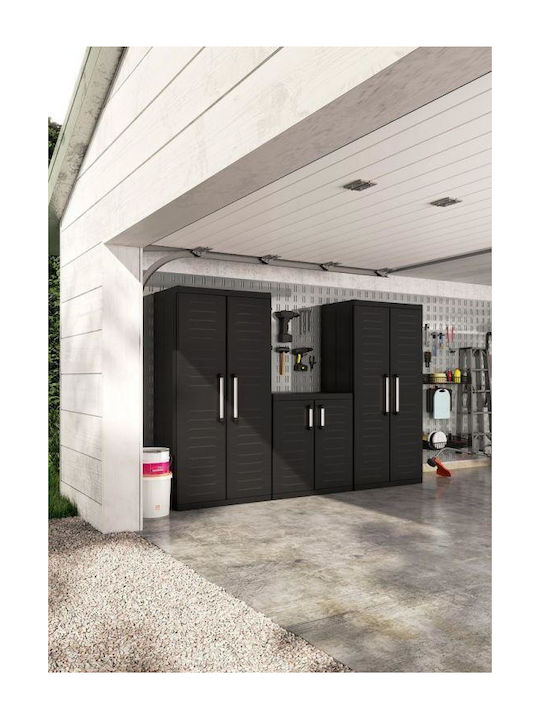 Shoe Cabinet Detroit XL Plastic with 2 Shelves Black 89x54x93cm