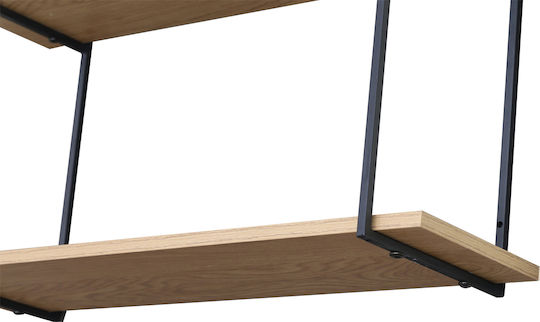 Wandregal Eiche Schwarz 60x20x52cm