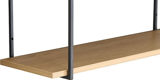 Wandregal Eiche Schwarz 60x20x52cm