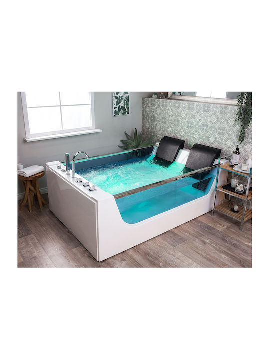 Beliani Acryl Badewanne mit Hydromassage 180x120cm