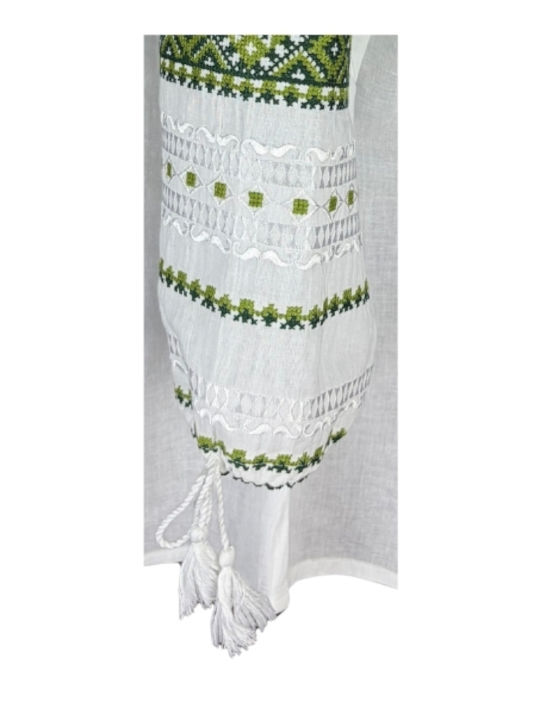 Bluza Damă Bumbac Mânecă Lungă Alb/Portocaliu