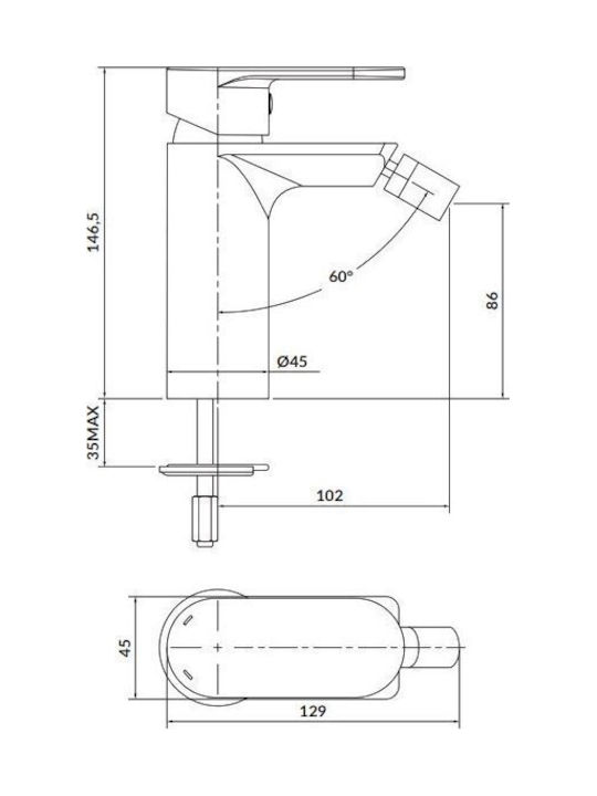 Cersanit Baterie Bidet Negru