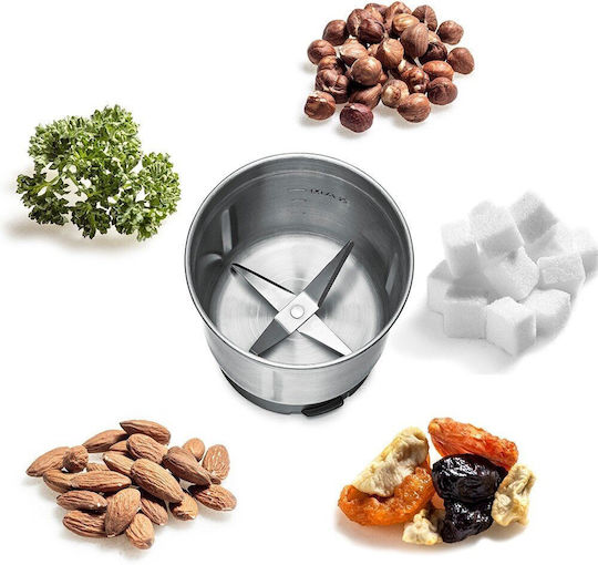 Rommelsbacher Ηλεκτρικός Μύλος Καφέ με Χωρητικότητα 70gr Ασημί
