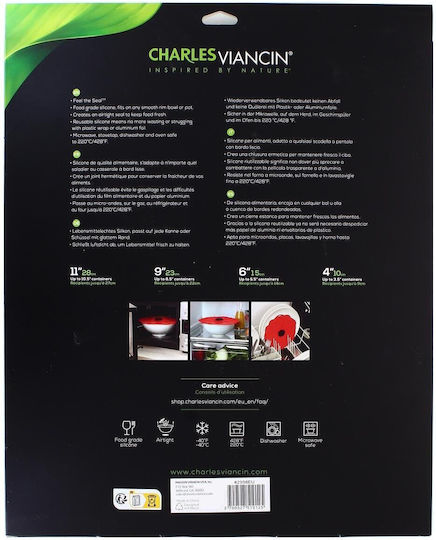 Charles Viancin Poppy Set Aus 4 Silikon-deckeln 28 23 15 10cm
