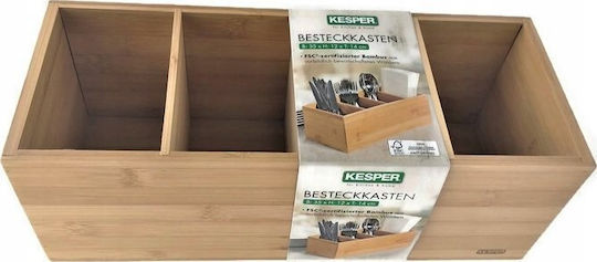 Kesper Besteckeinsatz für Schubladen Hölzernes 35x12x14cm Braun