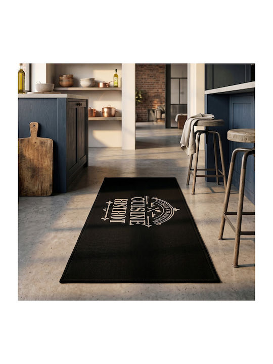 Kipper Saveur Kitchen Mat Runner Black 50x120cm