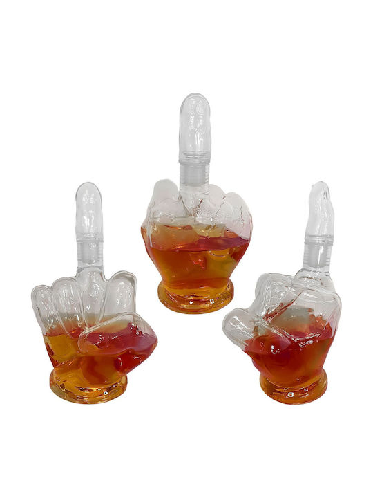 Mad Monkey Glass Whiskey Serving Decanter 23cm with Stopper Transparent 1000ml