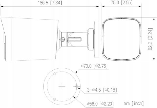 Dahua HAC-HFW1549X-A-PRO-0360B-DIP CCTV Überwachungskamera Full HD+ 5MP Wasserdicht mit Mikrofon und Objektivgröße 3.6mm