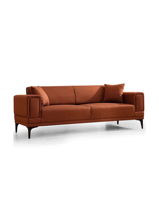 Horizon Триместен Диван Спалня Текстил Червен 230x95x77см
