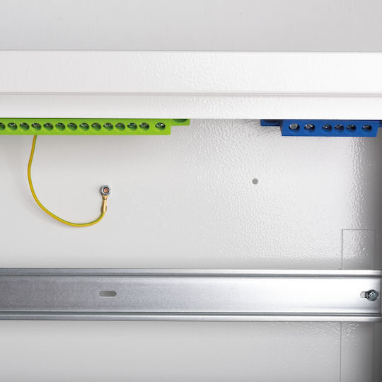 2x12 Cutie De Siguranțe Modulare Metalică Montată Pe Suprafață Ip30 N+pe Clasa I Ușă Albă Kp-db-i-ms-212 Albă 29315