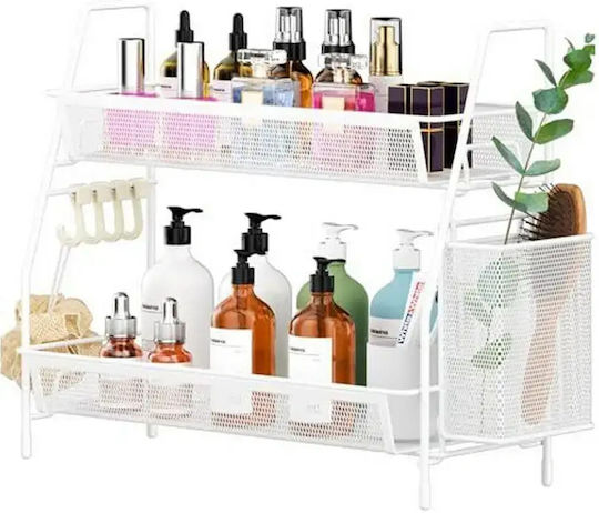 Verk Group Floor Bathroom Shelf Metallic White