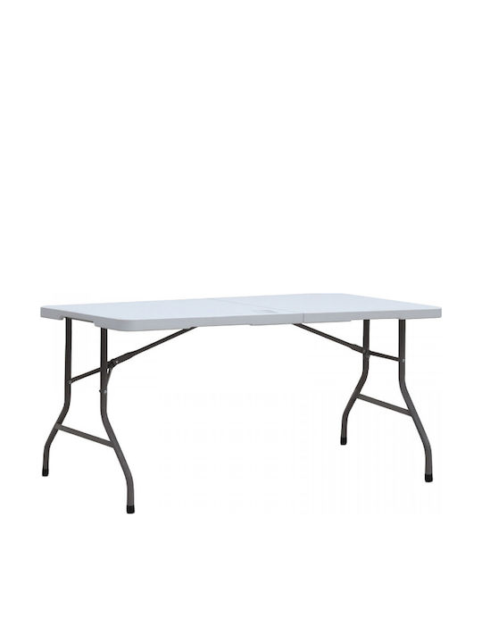 Outdoor Catering Foldable White Table 152x70x74cm