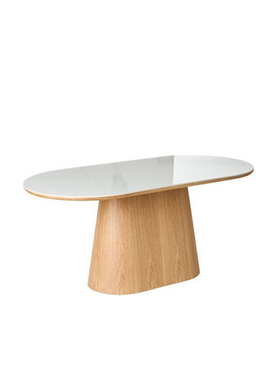 Berwyn 3345 Esszimmer- und Küchentisch mit Stein Oberflächenmaterial Ausziehbar in Verwaschenes Grau 180x90x76cm