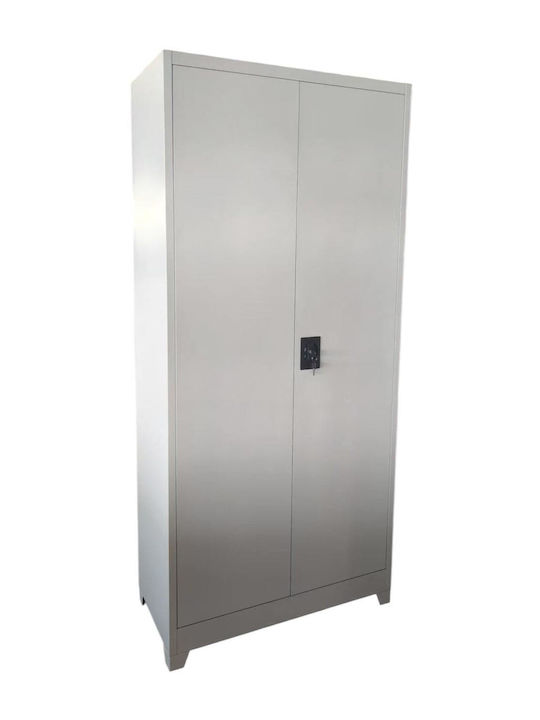 Zweiflügeliger Schrank Damian 2d Shelf Metallisch 85x39x180cm