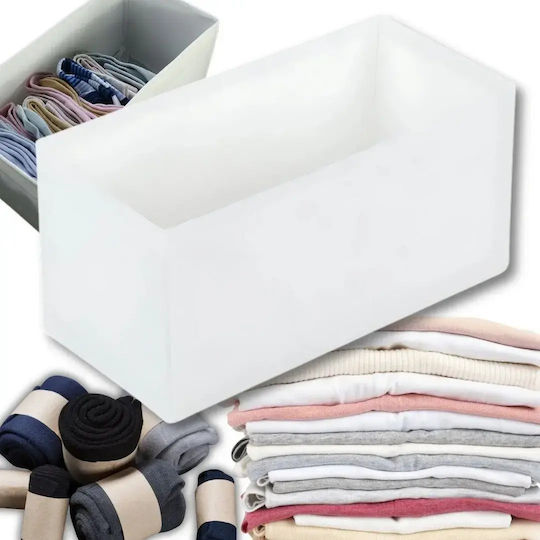 Verk Group Organizator Husă de Depozitare din Material Textil pentru Lenjerie Intimă în Culoare Albă 28x14x13cm