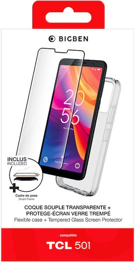 Bigben Connected 2-in-1 Pack Soft Case Tempered Glass Screen Protector Tcl 501 Transparent
