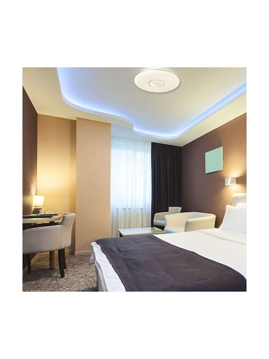 Polux Deckenleuchte 51.5cm Weiß mit Integrierter LED und Fernbedienung