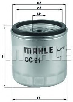 Mahle Original Filtru De Ulei Oc 91d