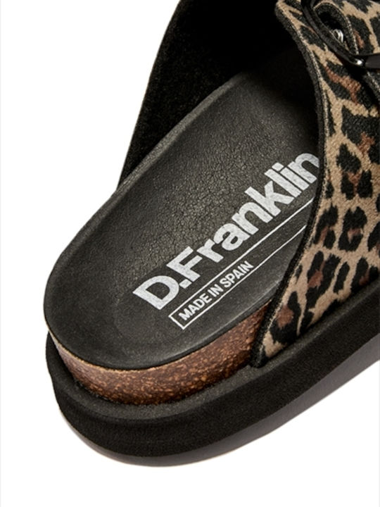 Double Buckle Strap Women's Flat Sandals Flatforms Brown