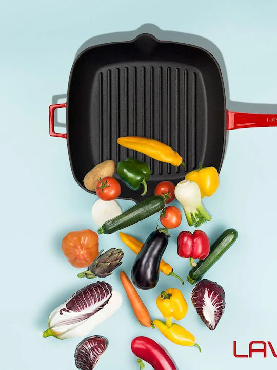 Lava Grătar Glaze Din Fontă Cu Capac 26cm