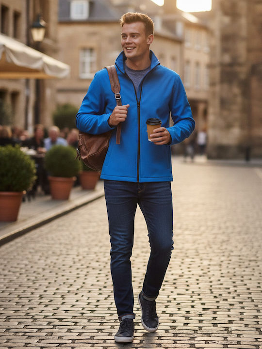 Winter Softshell Waterproof and Windproof Men’s Jacket French Blue/Navy
