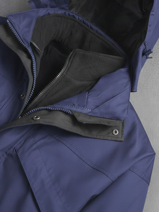 3 in 1 Men's Winter Jacket Waterproof and Windproof Navy Blue