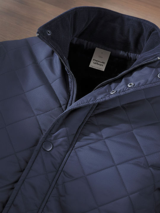 Urban Cheltenham Men's Winter Parka Jacket Waterproof Navy Blue