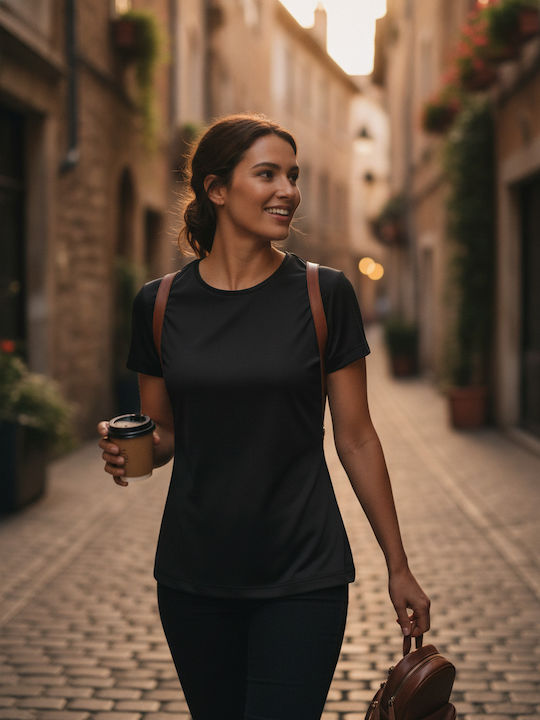 Regatta Torino Tricou Promoțional Pentru Femei Mâneca Scurtă Culoare Full Face Negru