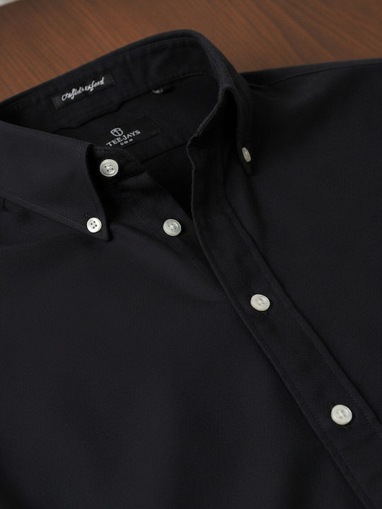 Perfect Oxford Long Sleeve Cotton Shirt Black