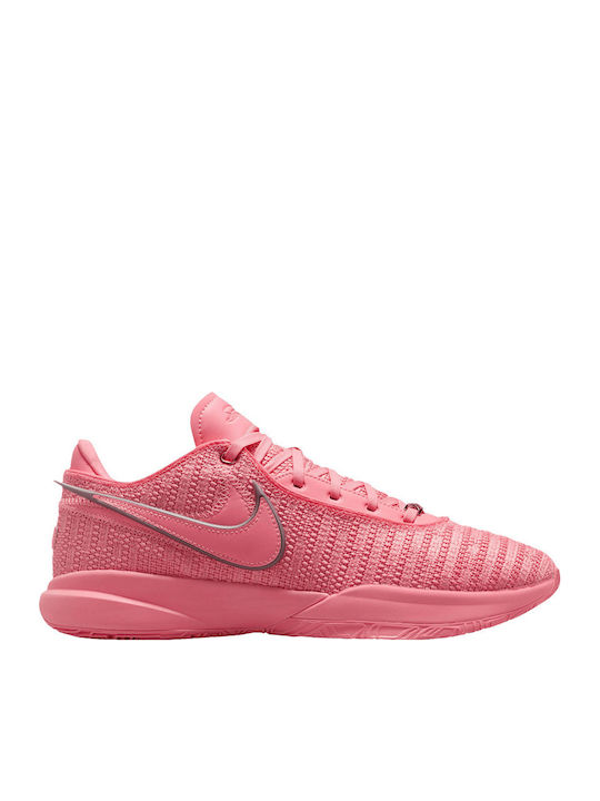 LeBron 20 Ниски Баскетболни обувки Pink Gaze / Metallic Silver