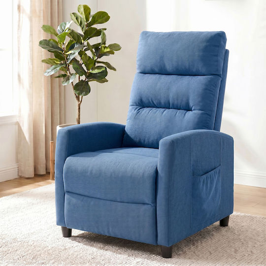 Πολυθρόνα Relax Massage με Υποπόδιο Σκούρο Μπλε 66x91x108cm