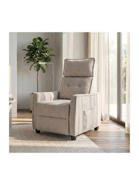 HomCom Relax Massage Sessel mit Fußhocker Weiß Creme 69x93x104cm