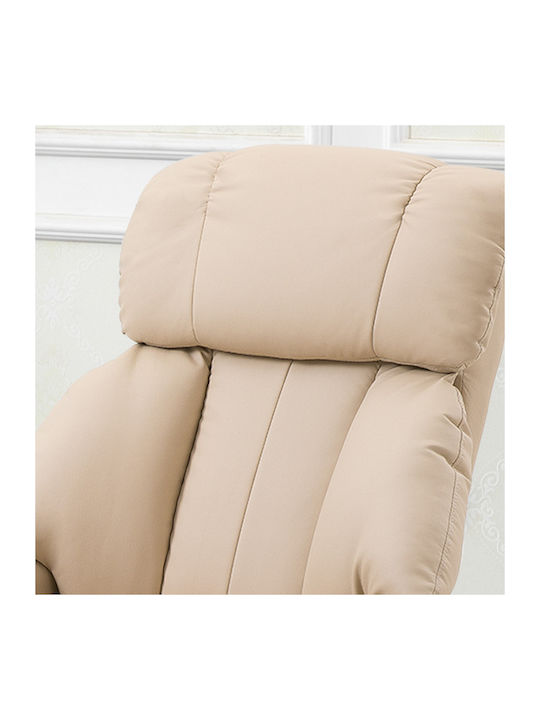 Entspannungs Sessel mit Fußhocker Massage Beige 76x80x102cm