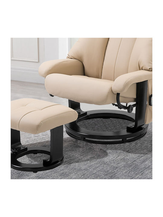 Entspannungs Sessel mit Fußhocker Massage Beige 76x80x102cm