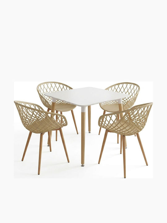 Natali Esszimmermöbel-Set Mit 4 Stücken Küchen Tisch 80x80cm