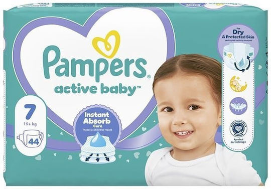 Pampers Tape Diapers Active Baby Jumbo Pack No. 7 for 15+ kgkg 44pcs