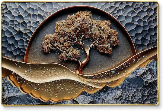 Decorative Painting Abstract Tree Life In Relief Crystal Applications In A Golden Frame 60x40 Cm