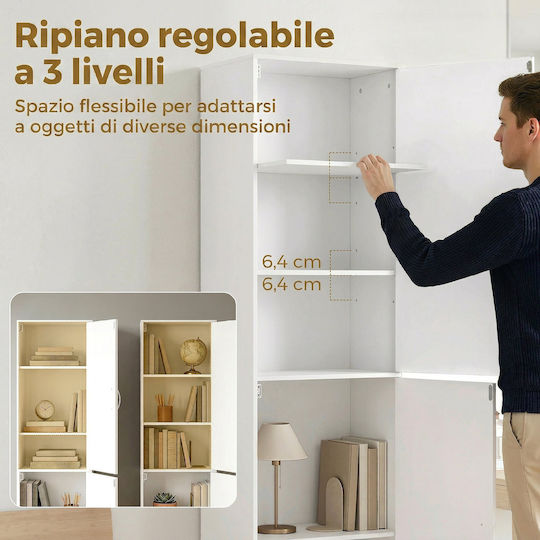 Bücherregal Weiß 40x35x180cm