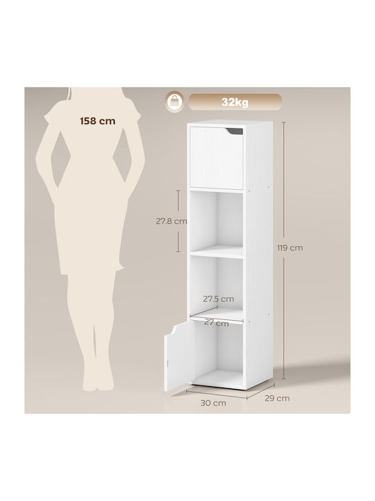 Bookcase White 30x29x119cm