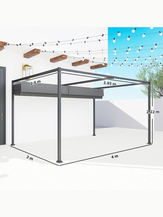 Outsunny Κιόσκι Κήπου Γκρι 4x3m