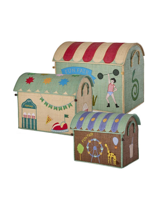 Rice Children's Fabric Green Storage Box
