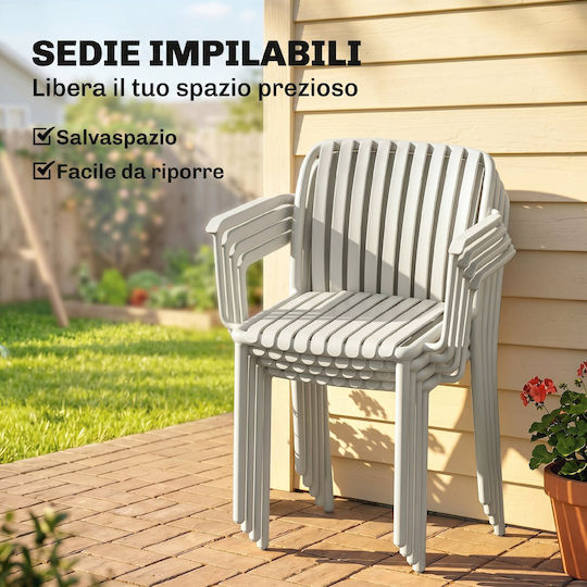 Scaun De Exterior Din Plastic Gri 4 Bucăți