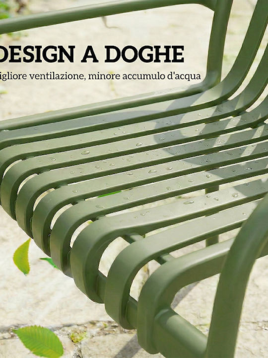 Outdoor Chair Polypropylene Green 4 Pieces