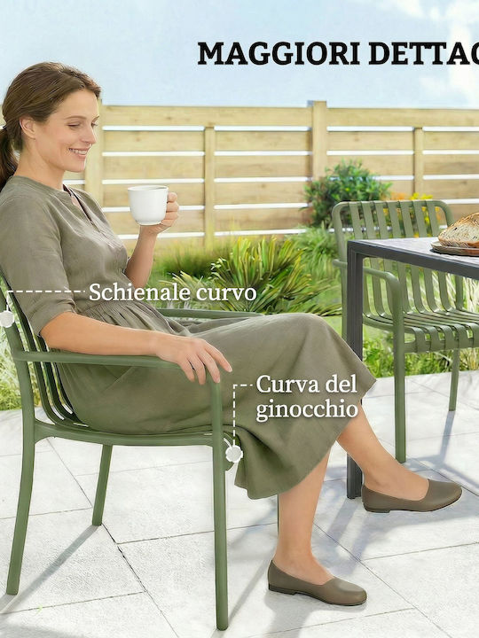 Outdoor Chair Polypropylene Green 4 Pieces