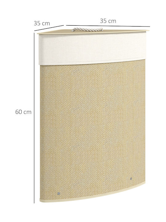 HomCom Καλάθι Απλύτων Bamboo 55lt με Καπάκι 35x35x60cm