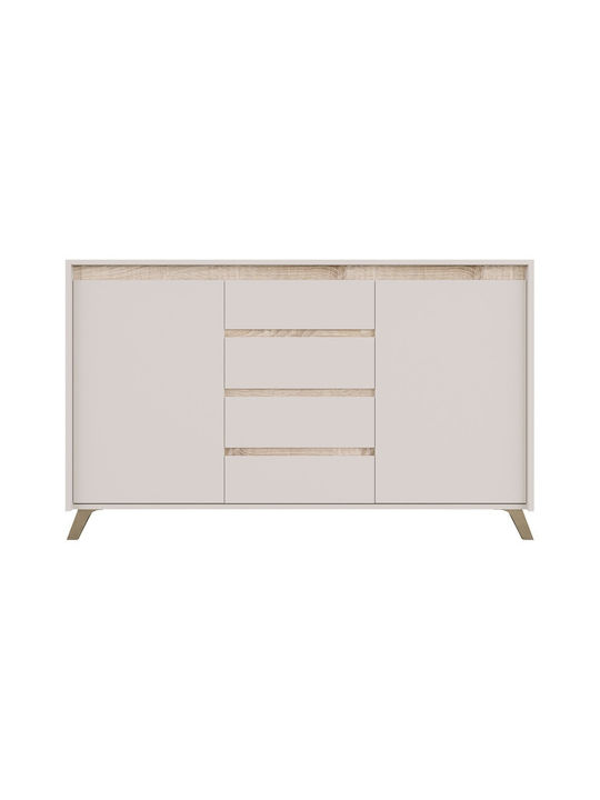 Μπουφές Belka Ξύλινος με Συρτάρια Κρεμ 155x45x93.7cm