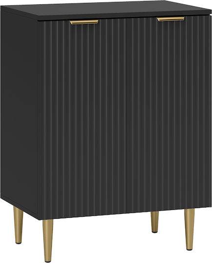 Μπουφές από Ξύλο & Μέταλλο Μαύρος 60x40x80cm